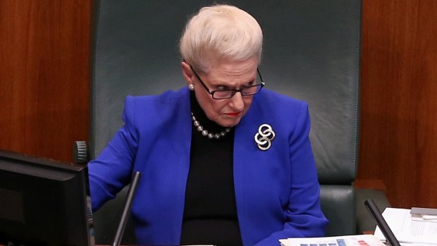 Speaker Bronwyn Bishop during question time at Parliament House in Canberra. 