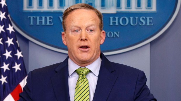 White House press secretary Sean Spicer pushed Trump's message on the media's reporting on terrorist attacks. 