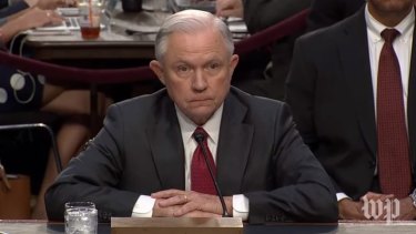 Jeff Sessions appearing before the Senate committee on Tuesday.