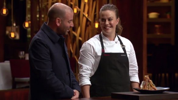 Kylie Millar with her Birds Nest dessert creation on MasterChef earlier this year.