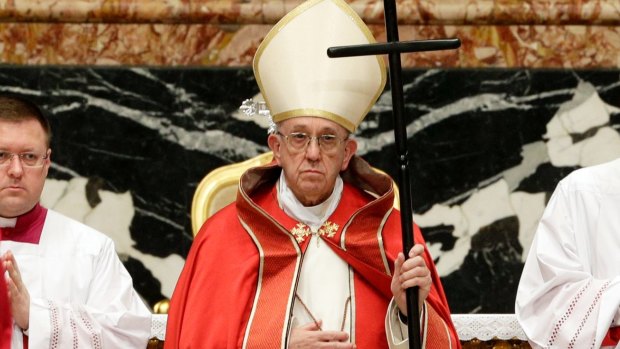 Pope Francis presides over the funeral for late Cardinal Bernard Law in St Peter's Basilica at the Vatican on Thursday.