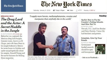 The New York Times has published a Rolling Stone photo of Sean Penn with El Chapo.