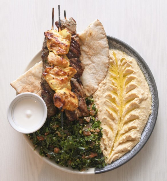Lebanese barbecue plate.