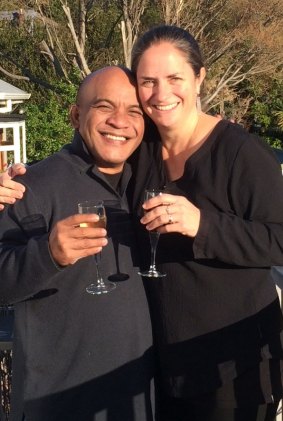 Roland Kun and Katy Le Roy drink a toast in the hours after Mr Kun arrived in New Zealand.