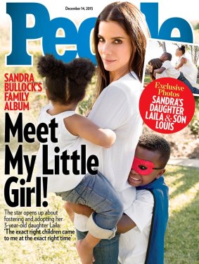 Sandra Bullock and her family on the cover of People.