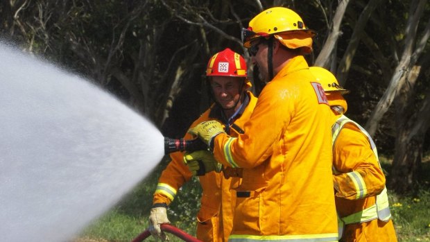 CFA volunteers at a training exercise.