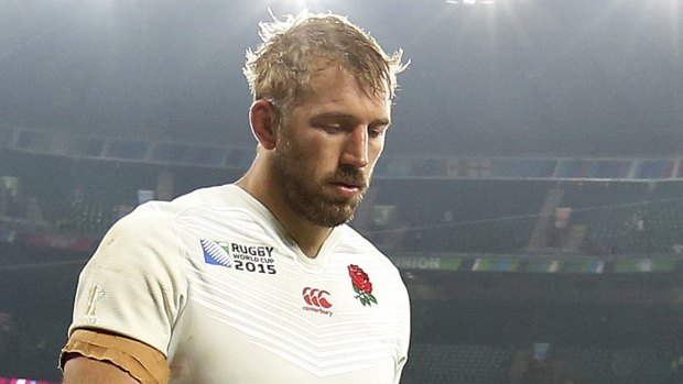Exit right: Ex-England captain Chris Robshaw was bundled into touch by Wales at the death five months ago.