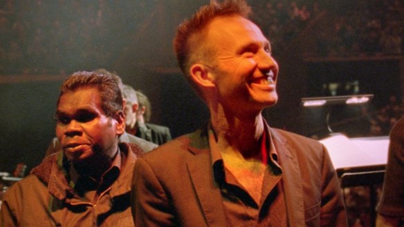 Gurrumul's friend, bandmate and producer, Michael Hohnen, right.