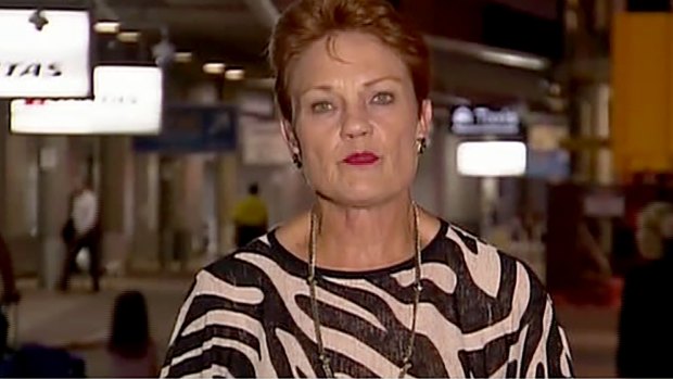 Pauline Hanson on Sunrise on Monday morning. 