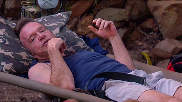 Tom Arnold lazes about on I'm A Celebrity.