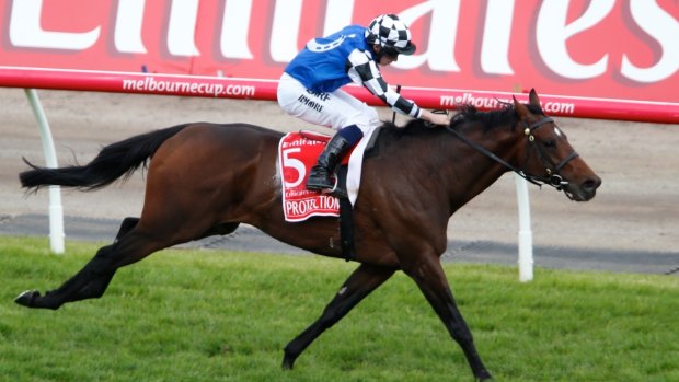 Protectionist romps to victory in the 2014 Melbourne Cup.
