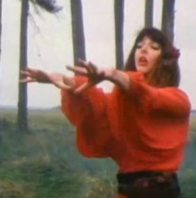 Kate Bush in a still from the Wuthering Heights video clip.