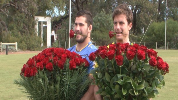 Western Force's Nathan Charles and hockey star  Fergus Kavanagh helping to raise money and awareness of cystic fibrosis.   