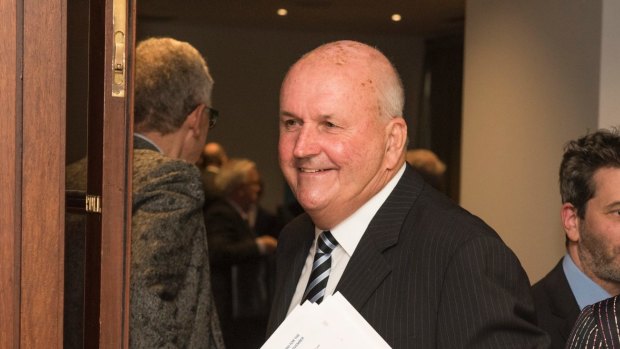 Slater & Gordon Chairman John Skippen leaves the company's AGM in Melbourne.