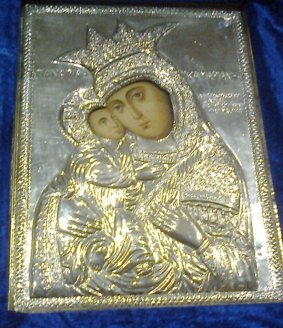 The framed image of the Virgin Mary stolen from the Red Hill church.