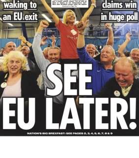 The UK's Sun front page on Friday.