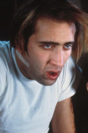 A catatonic Nicolas Cage in Vampire's Kiss.