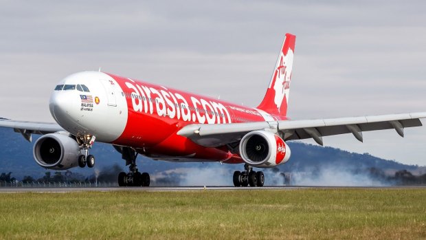 AirAsia X's first flight to Avalon Airport touches down on Wednesday morning.
