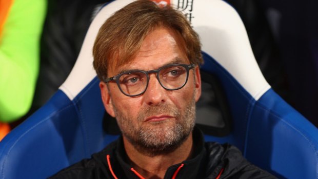 Liverpool manager Jurgen Klopp looks on in disappointment during his side's loss.  