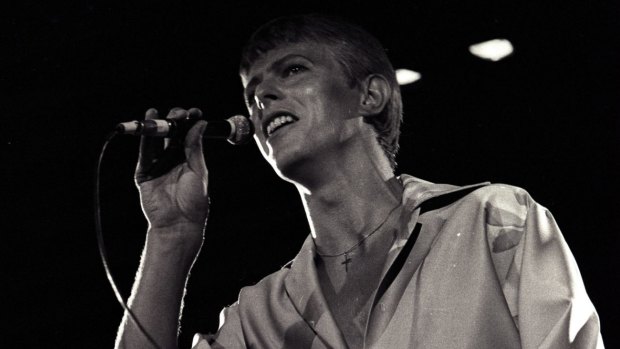 David Bowie performing to more than 16,000 people at the Showground in Sydney on 24 November 1978.