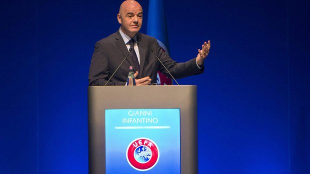 Steering the ship: Gianni Infantino was elected as FIFA president in February.