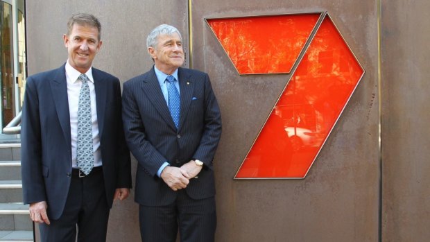 Seven West Media chief executive Tim Worner (left) and chairman Kerry Stokes, are steering the network through tough times for free-to-air television. 