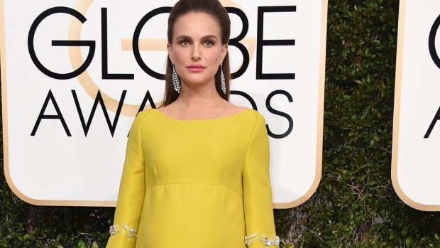 Natalie Portman at the 74th annual Golden Globe Awards at the Beverly Hilton Hotel on Sunday.