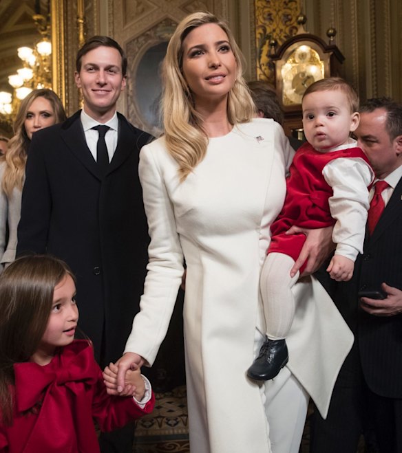 Ivanka Trump glowing in white.