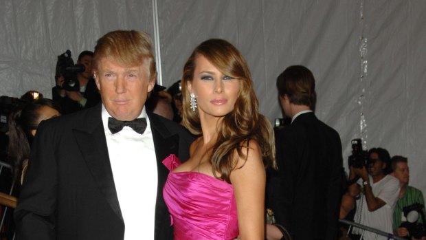 Donald Trump and wife Melania arrive at the Metropolitan Museum of Art's Costume Institute Gala, in New York in 2008.
