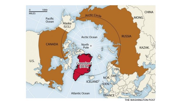 Russia, Canada and now Denmark (via Greenland) have claims on the North Pole.