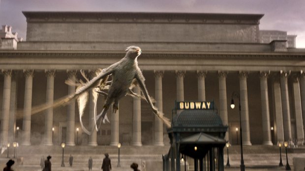 A creature in <i>Fantastic Beasts</i>. During Redmayne's research he asked to meet the film's animators and see the artwork concepts of the creatures.
