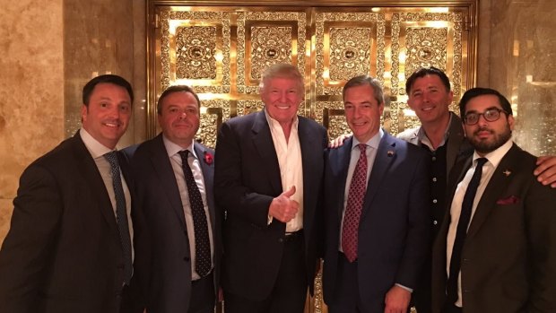 Donald Trump and the Brex Pistols, which include Nigel Farage: (Still) head of UKIP, the UK Independence Party, but soon to be replaced, having announced his resignation after a successful Brexit campaign. Arron Banks: Close confidant to Farage, an insurance tycoon worth a ?100 million ($124 million) who funded the Leave.EU campaign and is UKIP's biggest donor. Andrew Wigmore: Former head of Leave.EU's communications during the Brexit referendum, and a friend of Banks. Raheem Kassam: Editor-in-chief of Breitbart London, formerly Farage's political adviser, he briefly ran for the UKIP leadership.