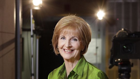 Caroline Jones on the set of Australian Story earlier this year.