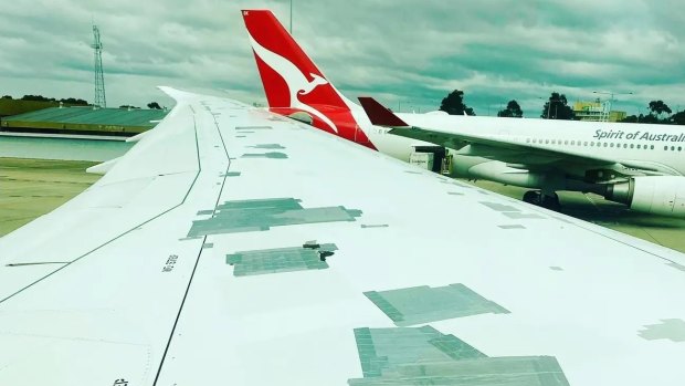 A concerned plane passenger's post of what appears to be duct tape on a plane's wing went viral.
