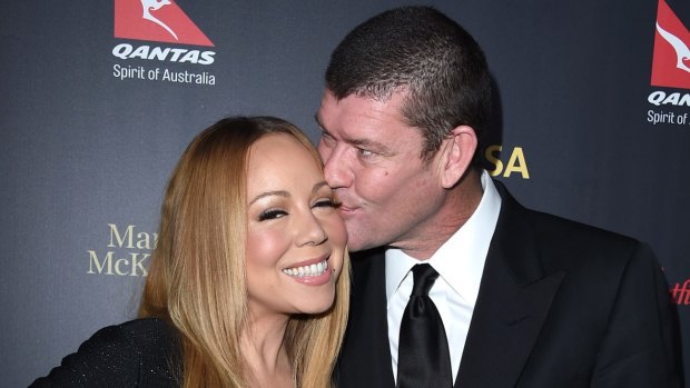 In happier times: Carey with ex-fiance, James Packer.