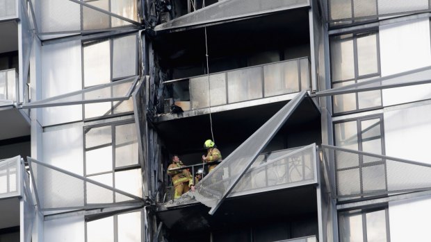 The fire started by a cigarette on an eighth-floor balcony of the Charter Hall-developed Lacrosse Apartment building in 2014. 