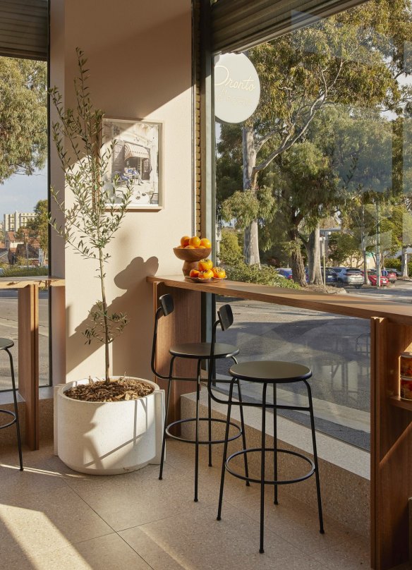 Inside Via Porta Pronto in Kew, which has a few stools and benches but is geared to takeaway.