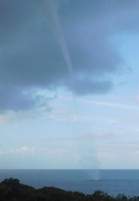The waterspout lasted for about 10 minutes.