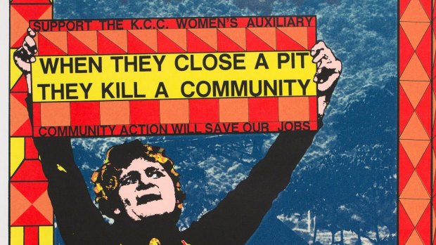 Alison Alder, When they close a pit they kill a community, 1984 (detail) screenprint on paper.  Courtesy of the artist