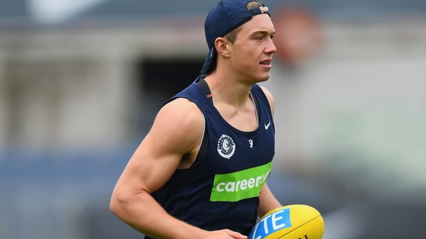 Conditioning: Patrick Cripps during pre-season training at Ikon Park in November.