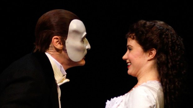 Sierra Boggess with Hugh Panaro at "The Phantom Of The Opera Broadway 25th Anniversary.