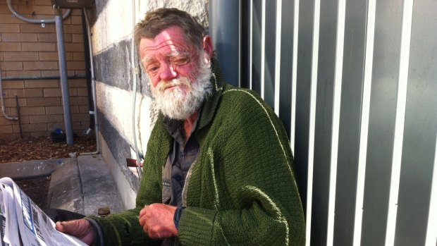 Homeless man Andrew Freeman in Cordelia St, South Brisbane.