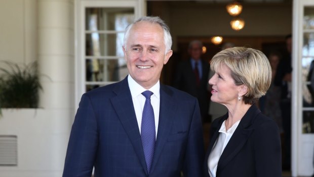 The new PM with Liberal deputy Julie Bishop.