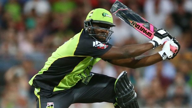 Costly blow: Andre Russell.