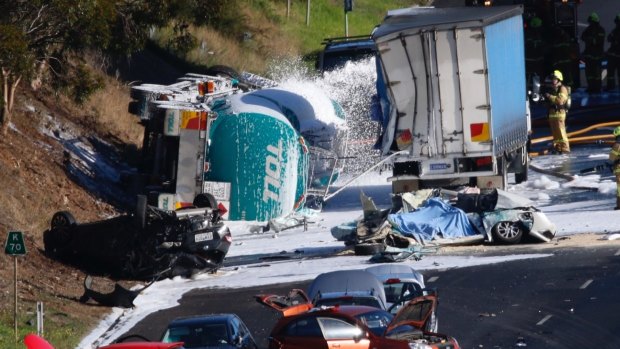 The scene of the crash on the Calder Freeway May.
