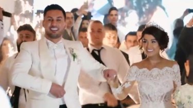 Salim Mehajer and his new wife Aysha at their wedding.