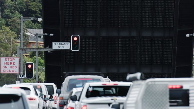 The Spit Bridge, a lift bridge that spans Middle Harbour. Premier Gladys Berejiklian has committed to a road tunnel alternative to the bridge.