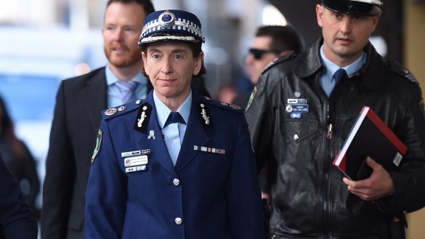 NSW Police Deputy Commissioner Catherine Burn arrives at the Lindt cafe siege inquest.