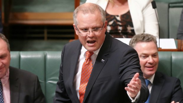 Treasurer Scott Morrison during question time on Thursday.