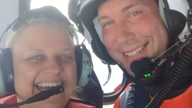 Kathie John and MICA flight paramedic Toby St Clair